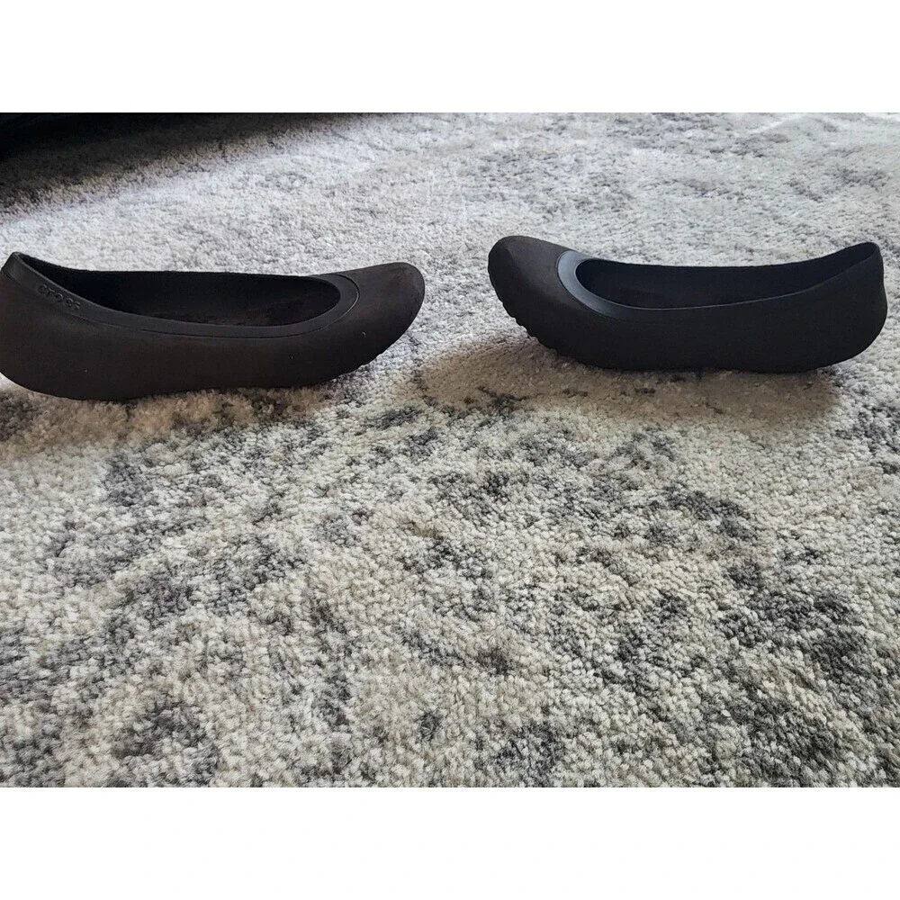 Crocs Women's Mammoth Ballerina Slip-On Dark Brown Flat Shoes - Size 10